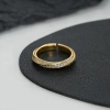 A high-end and niche circular diamond-encrusted simple and cute ring, a fashionable and versatile stainless steel accessory for women details Picture
